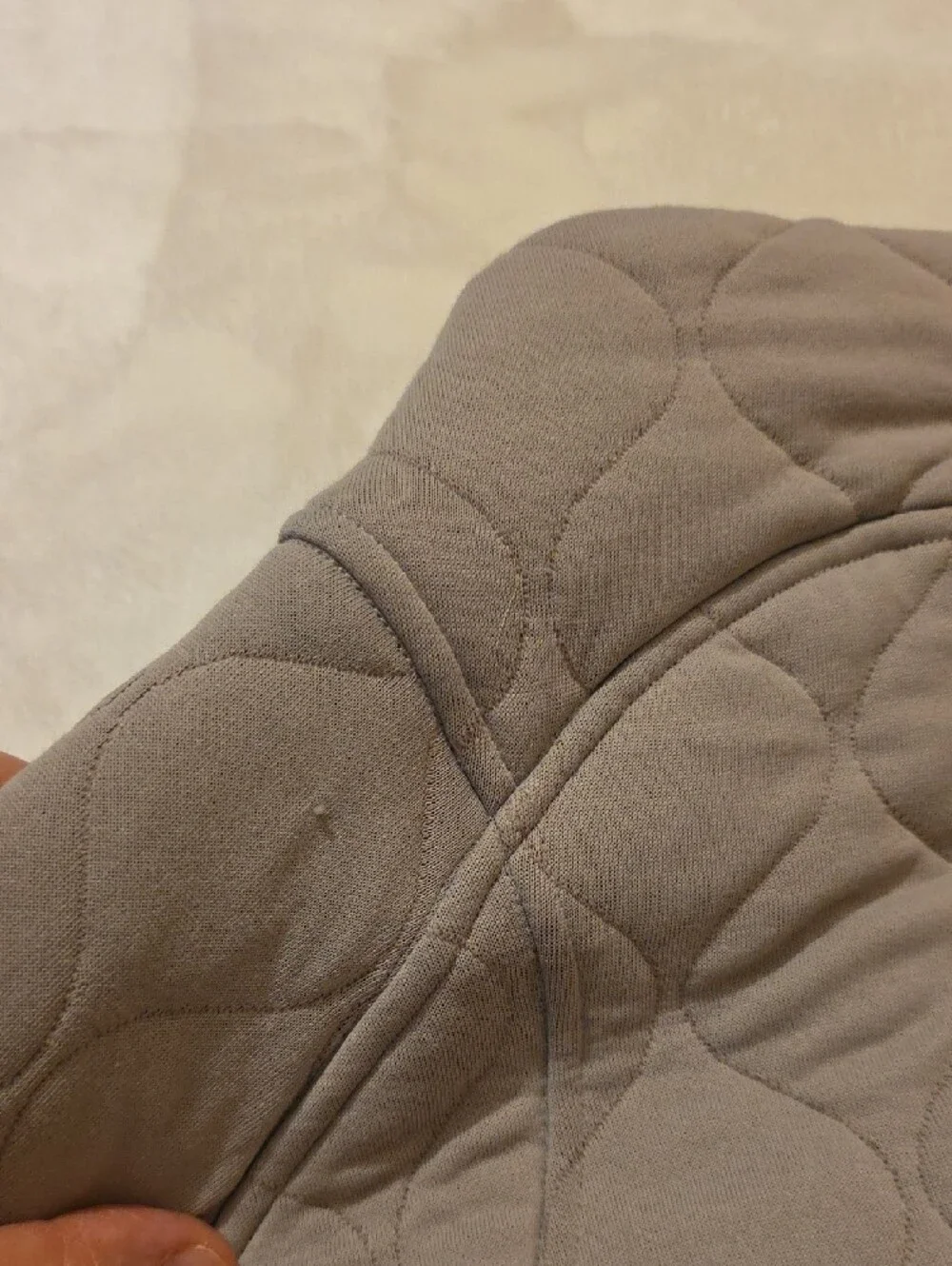 Lululemon Quilted Cropped Bomber Jacket - Light Gray/Taupe Size 6
